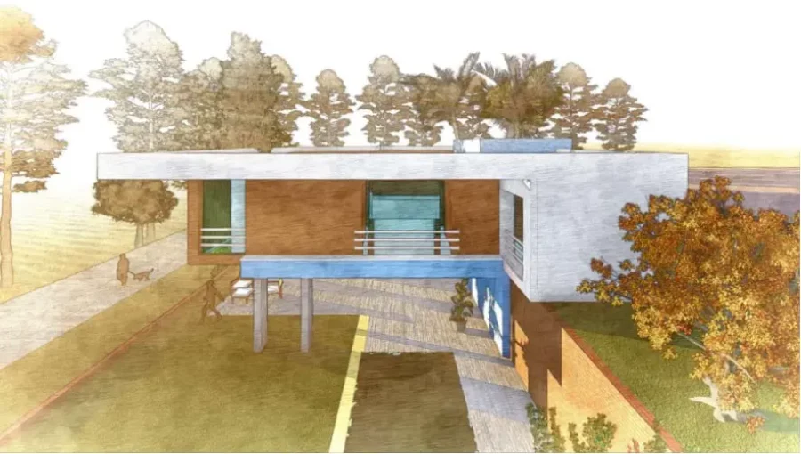 Esquisse d’une villa côtière située à Bizerte