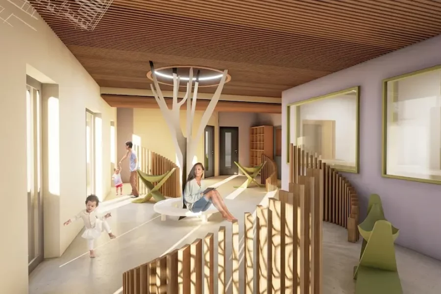 projet de conception dune creche municipale au Bourget, île de france, nommée crèche départementale Division Leclerc